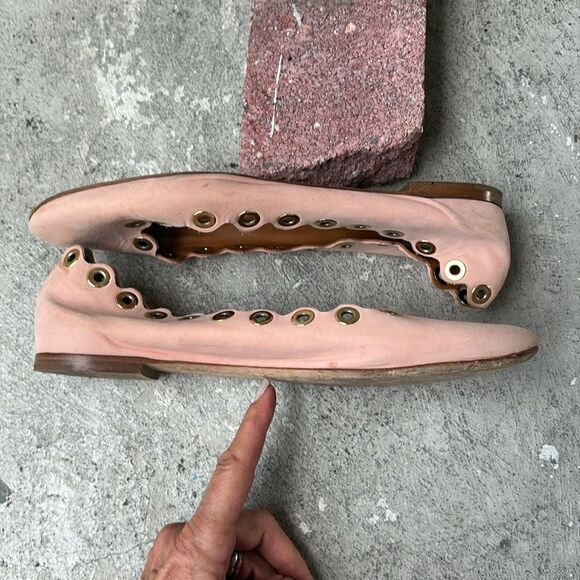 Chloe suede eyelet trim ballet flats - Picture 3 of 10